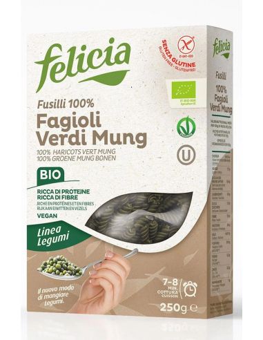 Макарони "FUSILLI" з зеленої квасолі, Felicia, 250г