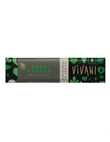 Шоколад чорний з нугою та хлібцями, Vivani, 35г.