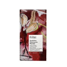 Шоколад чорний з мигдалем і карамеллю, Vivani, 80г