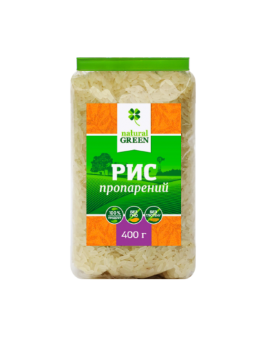 Рис пропарений, NATURAL GREEN, 400г