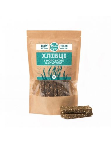 Хлібці з морською капустою, Жива кухня, 100г