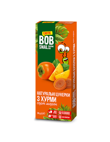 Натуральні хурмові цукерки  bob snail (Равлик Боб), 30г