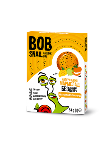 Мармелад яблуко-манго-гарбуз-чіа bob snail (Равлик Боб), 54г