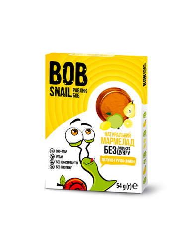 Мармелад яблуко-груша-лимон bob snail (Равлик Боб), 54г