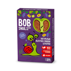 Натуральні яблучно-сливові цукерки bob snail (Равлик Боб), 60г
