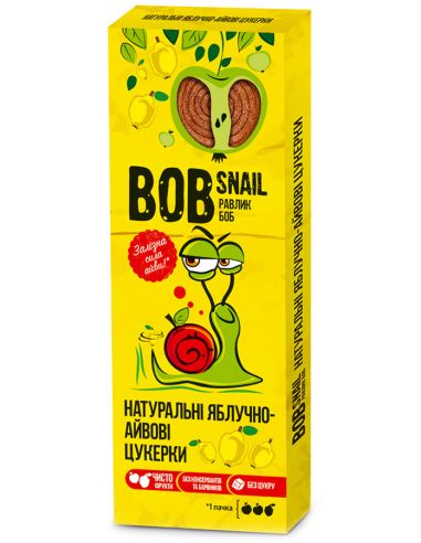 Натуральні яблучно-айвові цукерки bob snail (Равлик Боб), 30г