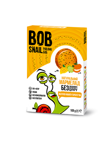 Мармелад яблуко-манго-гарбуз-чіа bob snail (Равлик Боб), 108г