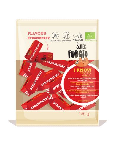 Цукерки Супер Фаджіо Полуниця органічні, Super Fudgio, 150г