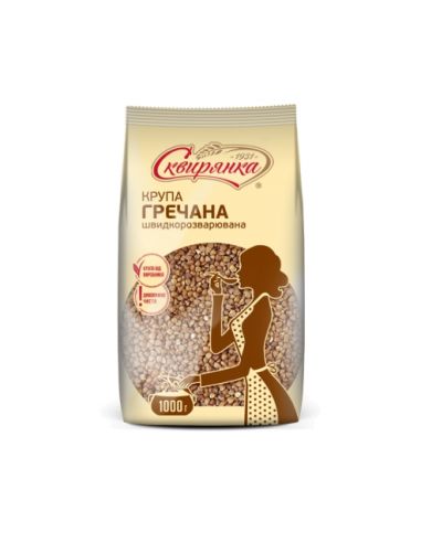 Крупа гречана ядриця швидкорозварювана, Сквирянка, 1кг