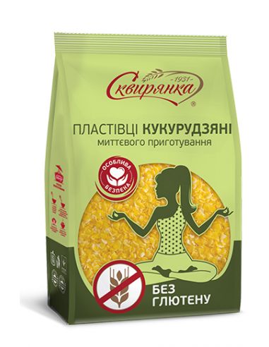 Пластівці кукурудзяні без глютену (не потребують варки), Сквирянка, 400г