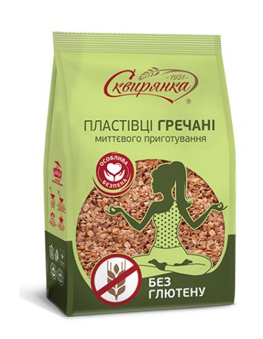 Пластівці гречані без глютену (не потребують варки), Сквирянка, 400г
