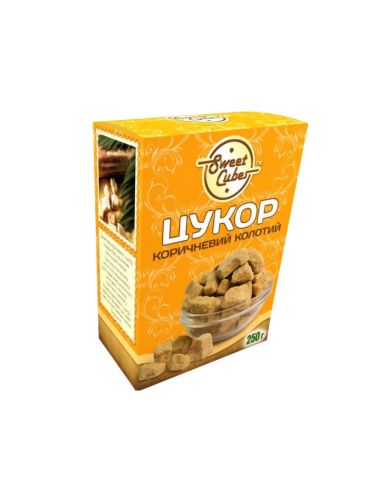 Цукор тростинний коричневий колотий, ТМ Sweet Cubes, 250г.