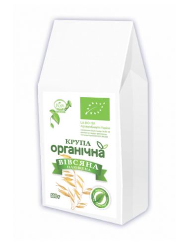Крупа вівсяна плющення органічна, Козуб, 500г