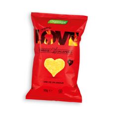 Снекі кукурудзяні LOVE з сиром і перцем галапене органічні, Mclloyd's, 50г