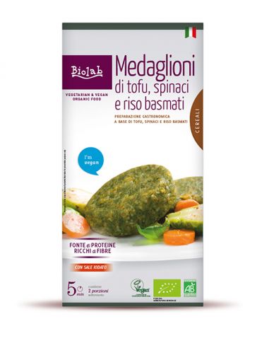 Медальйони з тофу, шпинатом та рисом басматі, Biolab, 190г