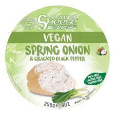 Крем-сир веганський з зеленою цибулею та чорним перцем, SHEESE 255г,