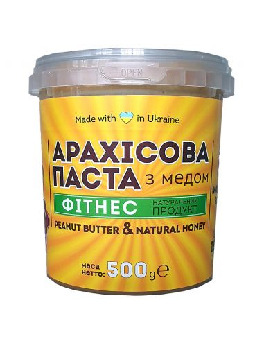 Паста арахісова "Фітнес" з медом, Майстер Боб, 500г