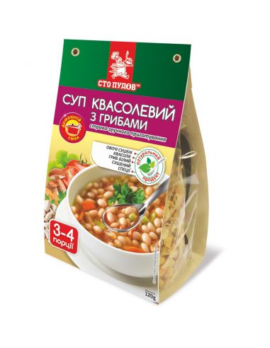 Суп квасолевий з грибами, Сто Пудов, 120г