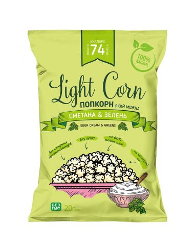 Попкорн сметана & зелень, Light Corn, 20г