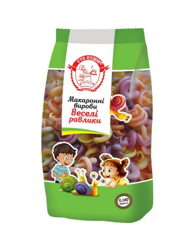 Макарони "Веселі равлики", Сто Пудов, 180г