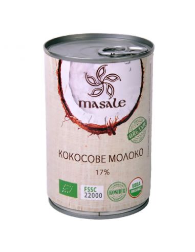 Молоко кокосове, ж/б, Masale, 400мл