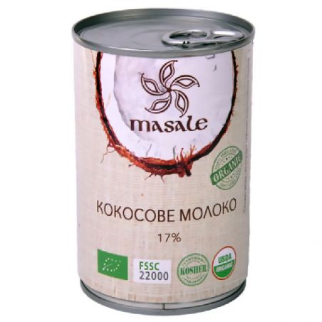 Молоко кокосове, ж/б, Masale, 400мл