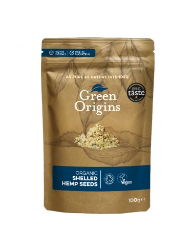 Насіння коноплі очищене, Green Origins, 100г.