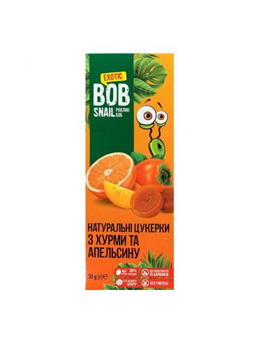 Натуральні цукерки з хурми та Апельсину bob snail (Равлик Боб), 30г
