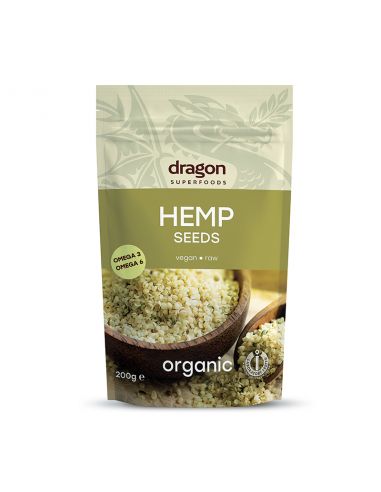 Насіння коноплі очищені, Dragon Superfoods, 200г