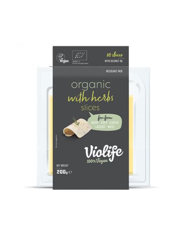 Сир з травами скибочки, ORGANIC, Violife, 200г.