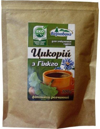 Напій розчинний Цикорій з гінкго, Верховина, 100г