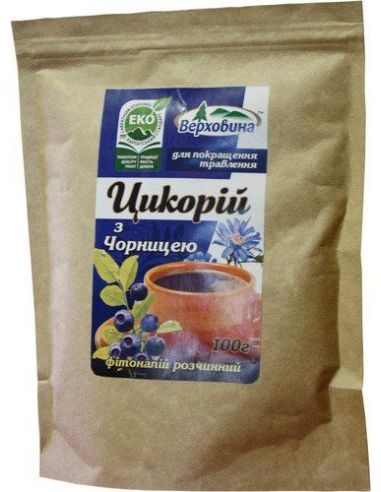 Напій розчинний Цикорій з чорницею, Верховина, 100г