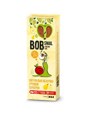 Натуральні яблучно-грушеві цукерки bob snail (Равлик Боб), 30г