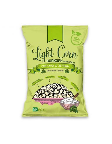 Попкорн сметана & зелень, Light Corn, 60г