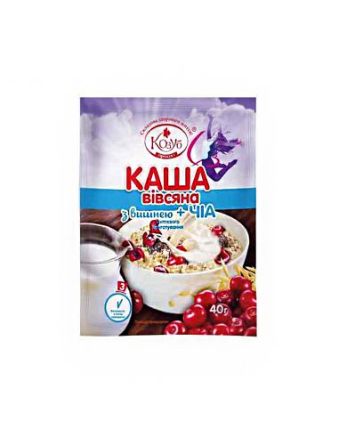 Каша вівсяна з вишнею+насіння чіа, Козуб, 40г