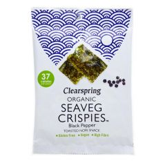 Водорості морські хрусткі Чорний перець органічні, Clearspring, 8 г