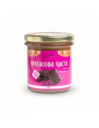 Паста арахісова з чорним шоколадом, Manteca, СКЛО, 300г