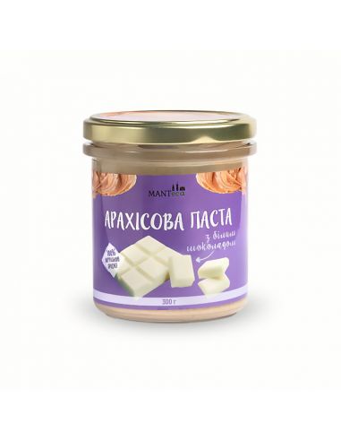 Паста арахісова з білим шоколадом, Manteca, СКЛО, 300г