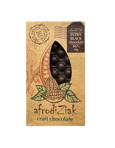 Плитка екстра чорний шоколад 86%, Afrodiziak, 80г