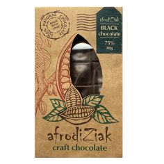 Плитка темний шоколад 75% з натуральною кавою, Afrodiziak, 80г