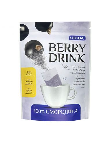 Смородина сушена подріблена Berry drink, Udida, 4г*12