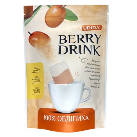 Обліпиха сушена подріблена Berry drink, Udida, 4г*12