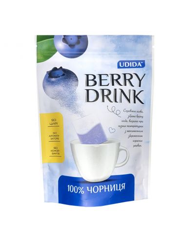Чорниця сушена подріблена Berry drink, Udida, 4г*12