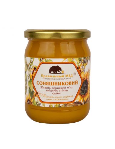 Правильний мед соняшниковий, 700г
