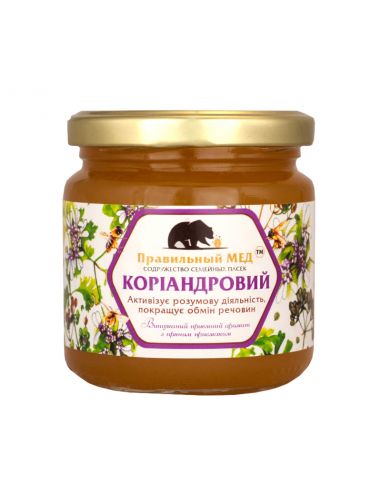 Правильний мед коріандровий, 260г
