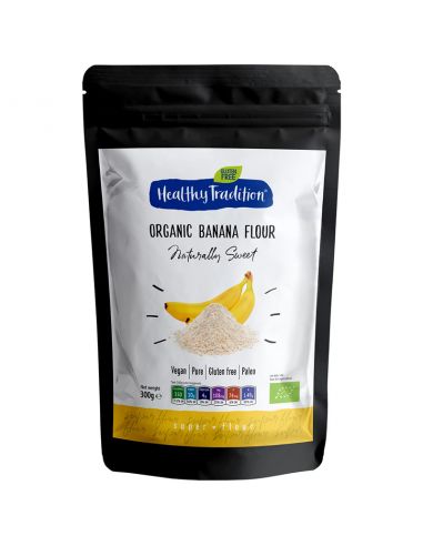 Борошно бананове органічне без глютену, Healthy Tradition, 300г