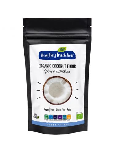 Борошно кокосове органічне без глютену, Healthy Tradition, 400г