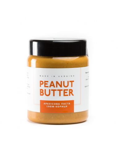 Паста арахісова родзинки з корицею. Peanut Butter, пластик, 280г