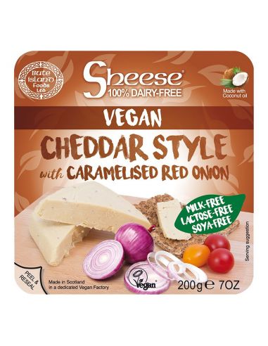 Сир Чеддер веганський з карамелізованою цибулею, Sheese, 200г