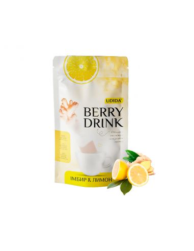 Імбир та лимон сушений подріблений Berry drink, Udida, 4г*12